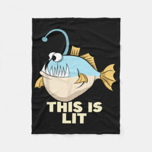 Deze Is Lit Zeeduivel Monster Vissen Visser Fleece Deken