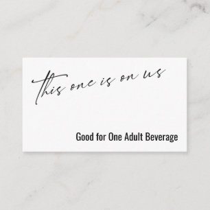 Deze is op Amerikaanse Typografie Drink Ticket Informatiekaartje