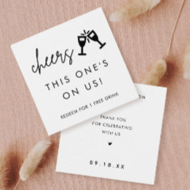 Deze is op ons bruiloft-Drink. Vierkante Visitekaartjes