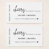 Deze is op ons Drink Ticket Kaarten Visitekaartje (Voorkant /achterkant)