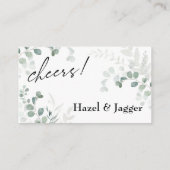 Deze is op ons Elegant Greenery Drink Ticket Informatiekaartje (Achterkant)