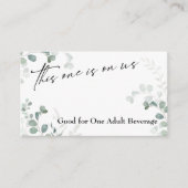 Deze is op ons Elegant Greenery Drink Ticket Informatiekaartje (Voorkant)