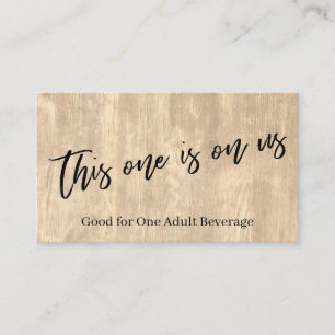 Deze is op ons rustieke hout Casual Drink ticket Informatiekaartje