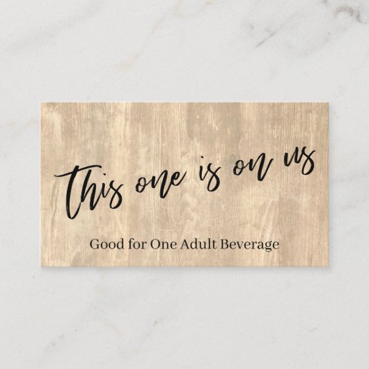 Deze is op ons rustieke hout Casual Drink ticket Informatiekaartje (Voorkant)