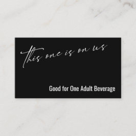 Deze is op ons zwarte Drink Ticket Informatiekaartje