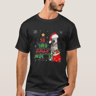 Deze Jolly Siberian Husky Dog Merry Kerstmis T-shirt