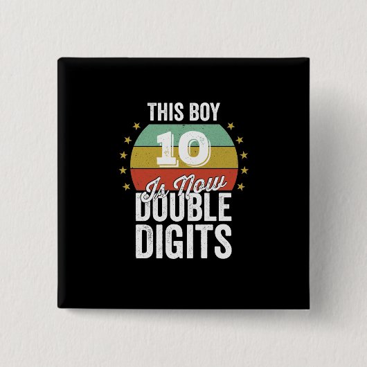 Deze jongen 10 is nu Dubbele Digitale Dag Vierkante Button 5,1 Cm (Voorkant)
