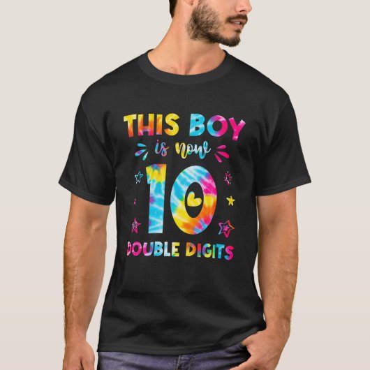 Deze jongen 10e verjaardag 10 jaar oude kleuren t-shirt (Voorkant)