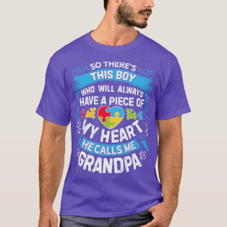 Deze jongen die hij me opa Autism Mannen Gif noemt T-shirt