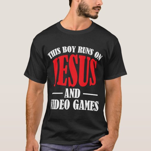 Deze jongen gaat op Jezus en Videogames Christelij T-shirt (Voorkant)