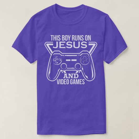 Deze jongen gaat op Jezus en Videogames Christelij T-shirt (Design voorkant)