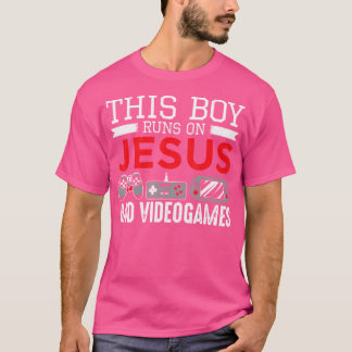 Deze jongen gaat op Jezus en Videogames grappig Ch T-shirt
