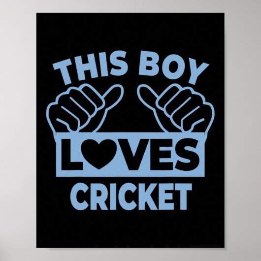 Deze jongen houdt van cricket - Cricketspeler Poster (Voorkant)