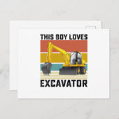 Deze jongen houdt van graafmachines briefkaart (Voorkant / Achterkant)