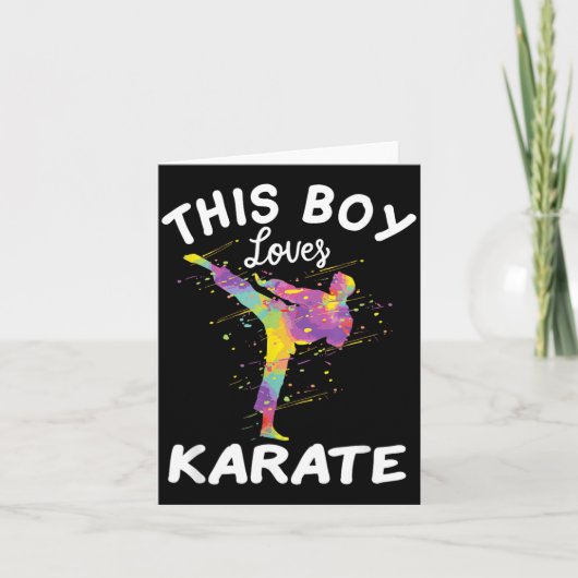 Deze jongen houdt van karate kaart (Voorkant)
