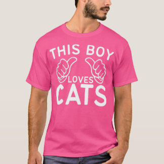 Deze jongen houdt van kat t-shirt