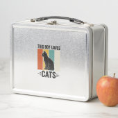 Deze Jongen Houdt Van Katten Retro Kattenliefhebbe (In situ)