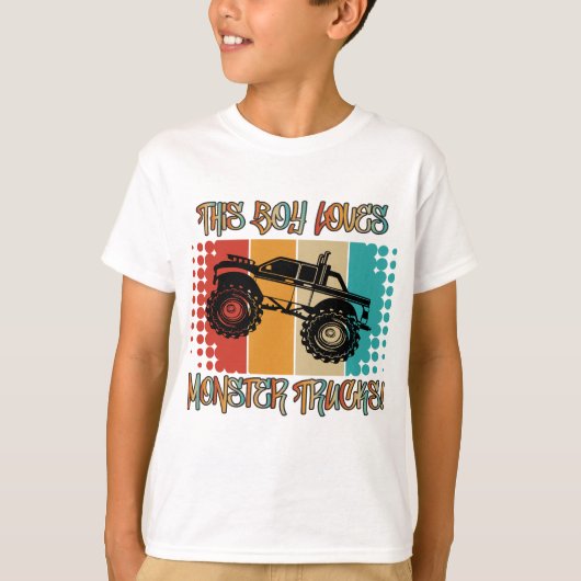 Deze jongen houdt van Monster Trucks T-shirt (Voorkant)