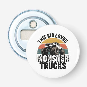 Deze jongen houdt van monstertrucks button flesopener