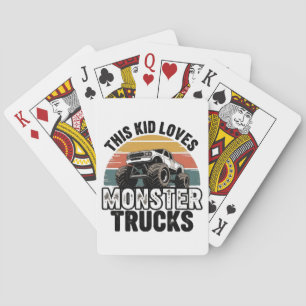 Deze jongen houdt van monstertrucks pokerkaarten