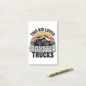 Deze jongen houdt van monstertrucks post-it® notes (Op bureau)