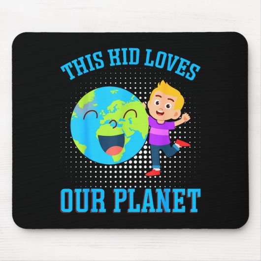 Deze jongen houdt van onze planeet _1 muismat (Voorkant)