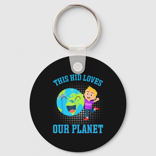 Deze jongen houdt van onze planeet _1 sleutelhanger (Voorkant)