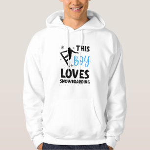 Deze jongen houdt van Snowboarding, Snowboarding F Hoodie