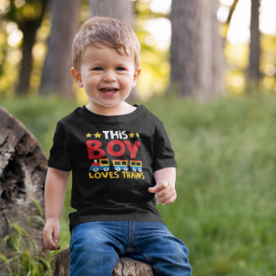 Deze jongen houdt van treinen kinder shirts