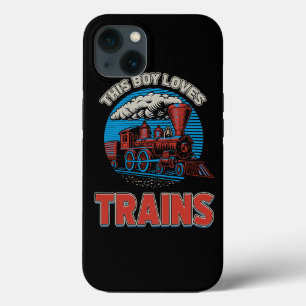 Deze jongen houdt van treinen locomotieven en Kind Case-Mate iPhone Case