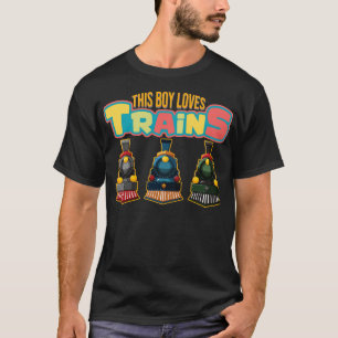 Deze jongen houdt van treinen locomotieven Kind sb T-shirt