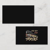 Deze jongen houdt van treinen met grappige treinen visitekaartje (Voorkant / Achterkant)