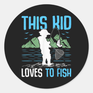 Deze Jongen Houdt Van Vissen I Vissen Ronde Sticker
