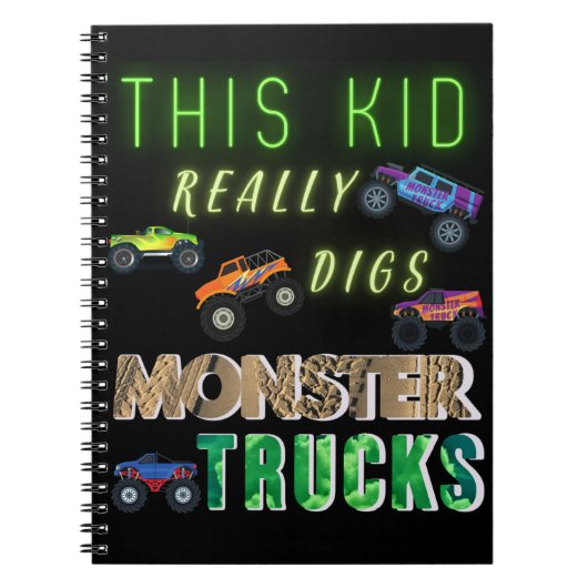 Deze jongen is dol op monstertrucks notitieboek (Voorkant)
