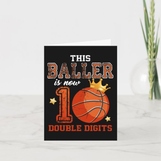 Deze jongen is nu 10 Dubbele cijfers Basketbal 10e Kaart (Voorkant)