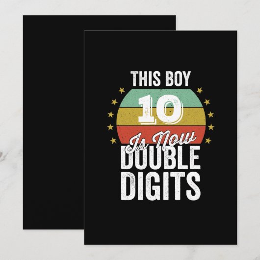 Deze jongen is nu 10 en dubbele cijfers verjaardag kaart (Voorkant / Achterkant)