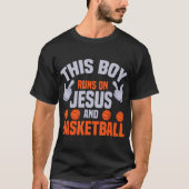 Deze jongen loopt op Jesus en basketbal Christelij T-shirt (Voorkant)