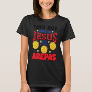 Deze jongen loopt op Jezus en Arepas Kinder Colomb T-shirt