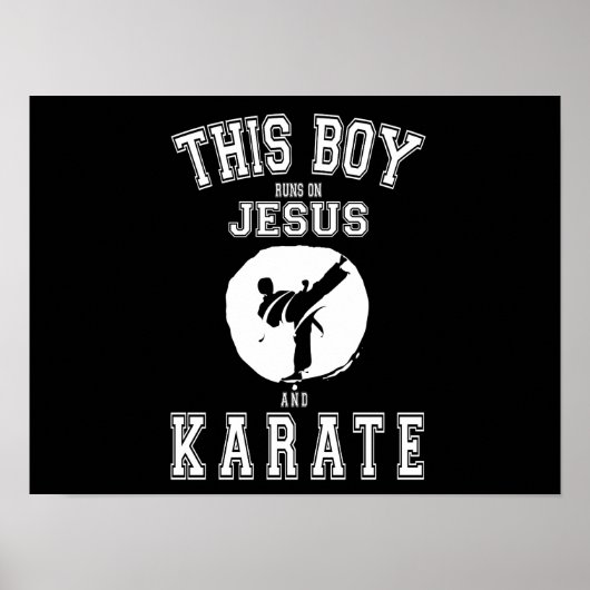 Deze jongen loopt op Jezus en Karate Costume Gift Poster (Voorkant)