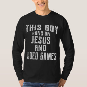 Deze Jongen Loopt Op Jezus En Videogames Christeli T-shirt