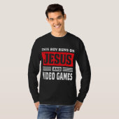 Deze Jongen Loopt Op Jezus En Videogames Christeli T-shirt (Voorkant volledig)