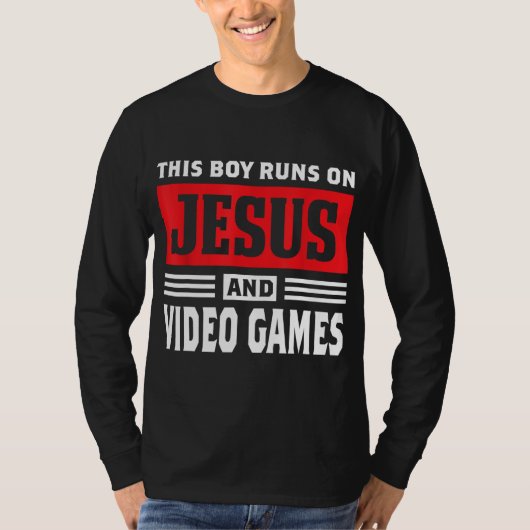 Deze Jongen Loopt Op Jezus En Videogames Christeli T-shirt (Voorkant)
