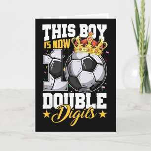 Deze jongen nu 10 dubbele cijfers voetbal 10 jaar  kaart