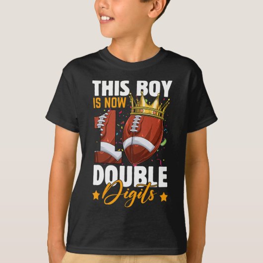 Deze jongen nu 10 Football met twee cijfers 10 jaa T-shirt (Voorkant)