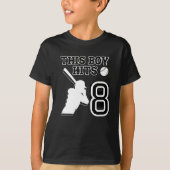 Deze jongen slaat 8 - honkbal 8e verjaardag t-shirt (Voorkant)