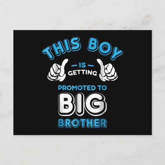 Deze jongen wordt gepromoveerd tot grote broer briefkaart (Voorkant)