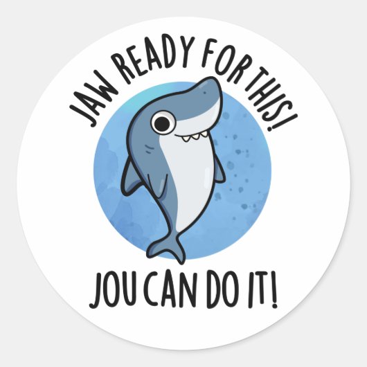 Deze Jou kan het grappige Shark Pun doen Ronde Sticker (Voorkant)
