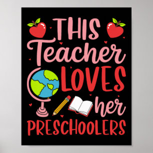 Deze juf houdt van haar Valentijnsdag voor kleuter Poster