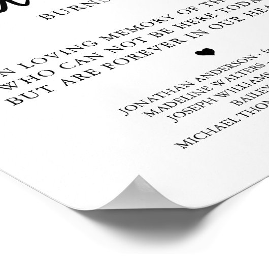 Deze Kaars Brand Personalized Trouwherdenking Poster (Hoek)