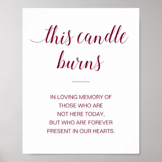 Deze Kaars Brandende Liefdevolle Herinnering Bourg Poster (Voorkant)